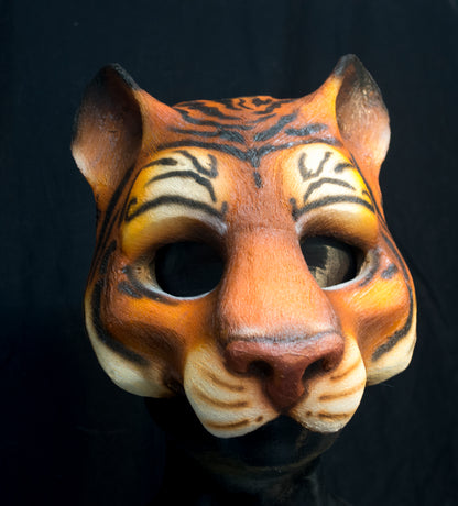 Awaykin Tiger: Made to order combat friendly LARP painted half mask