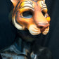 Awaykin Tiger: Made to order combat friendly LARP painted half mask