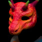 Pink / red Dragon, UV reactive mask for LARP, performance and costuming