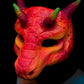 Pink / red Dragon, UV reactive mask for LARP, performance and costuming