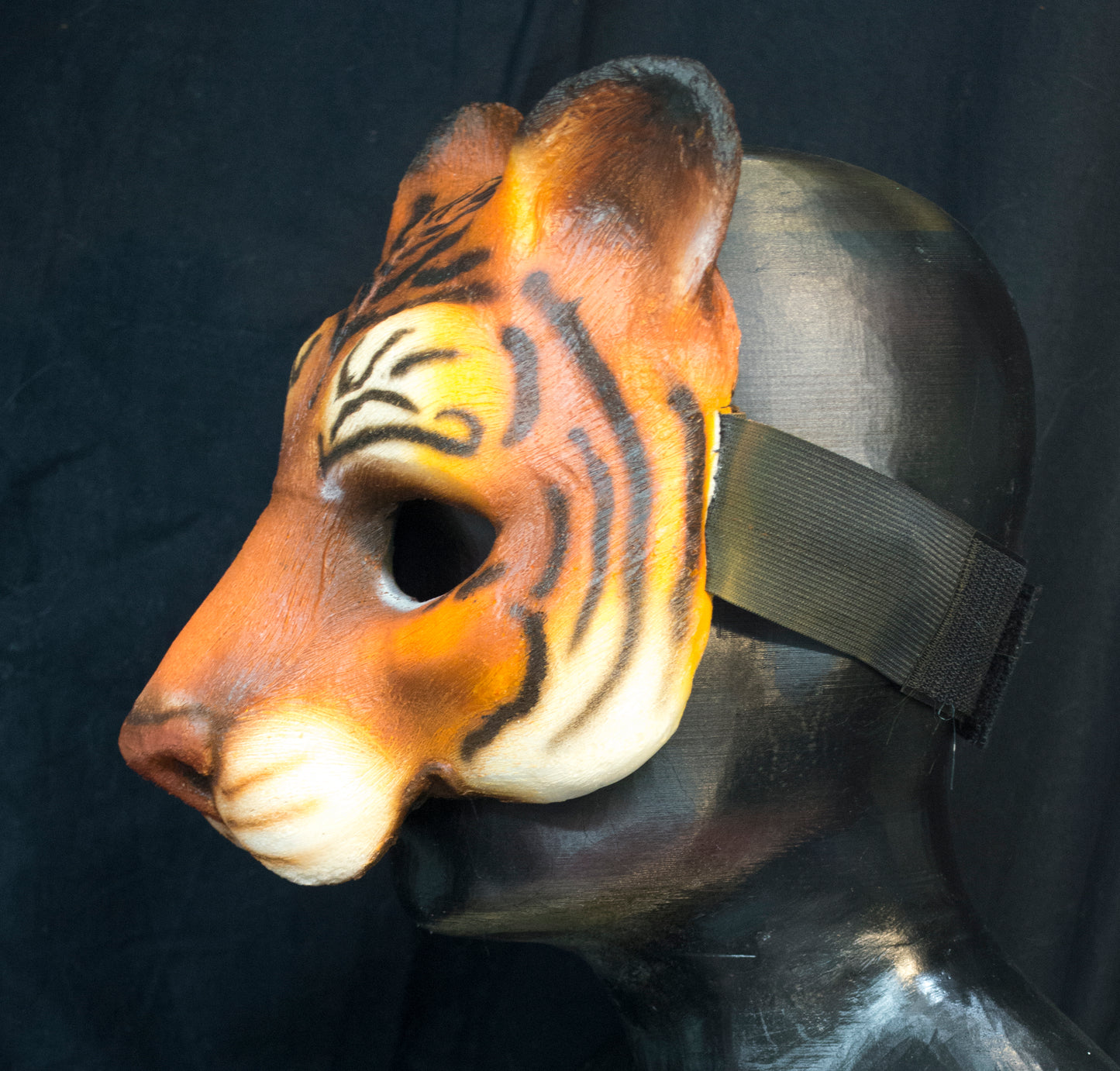 Awaykin Tiger: Made to order combat friendly LARP painted half mask