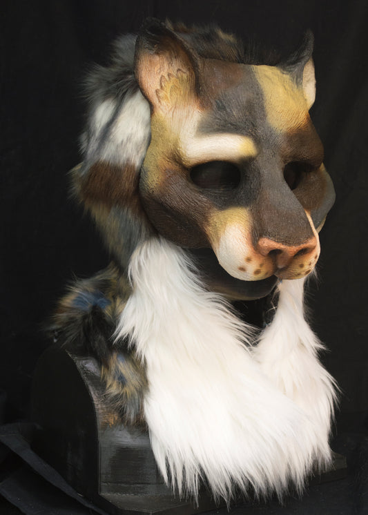 Awaykin Calico cat: Made to order combat friendly LARP half mask