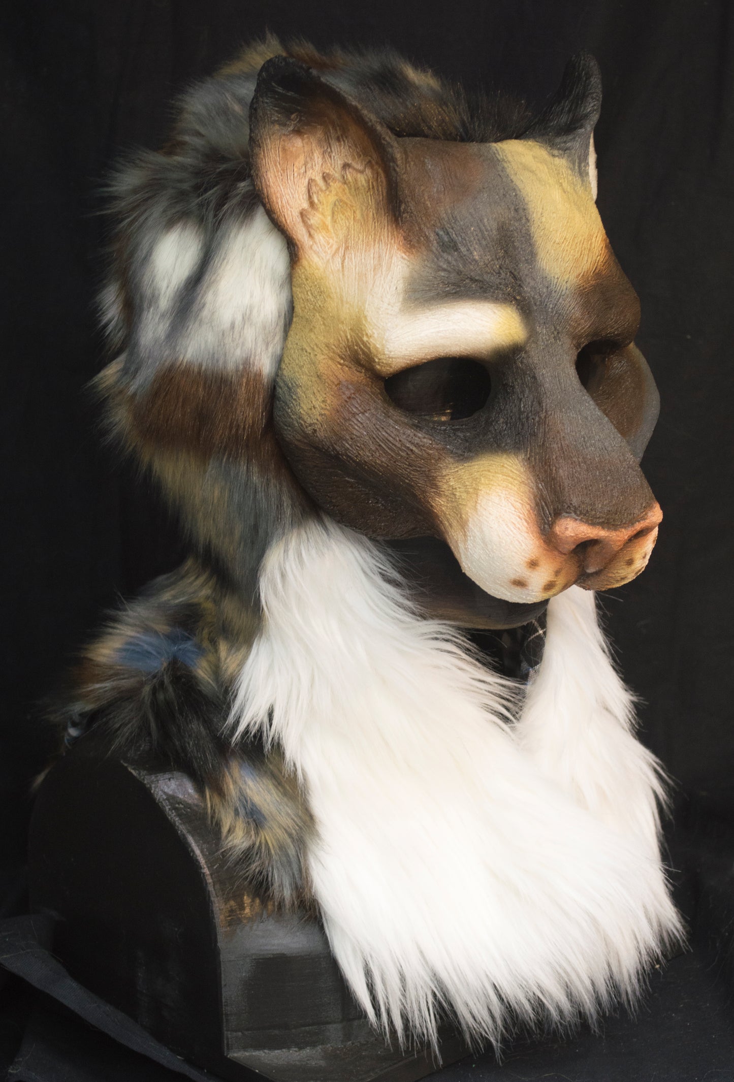 Awaykin Calico cat: Made to order combat friendly LARP half mask