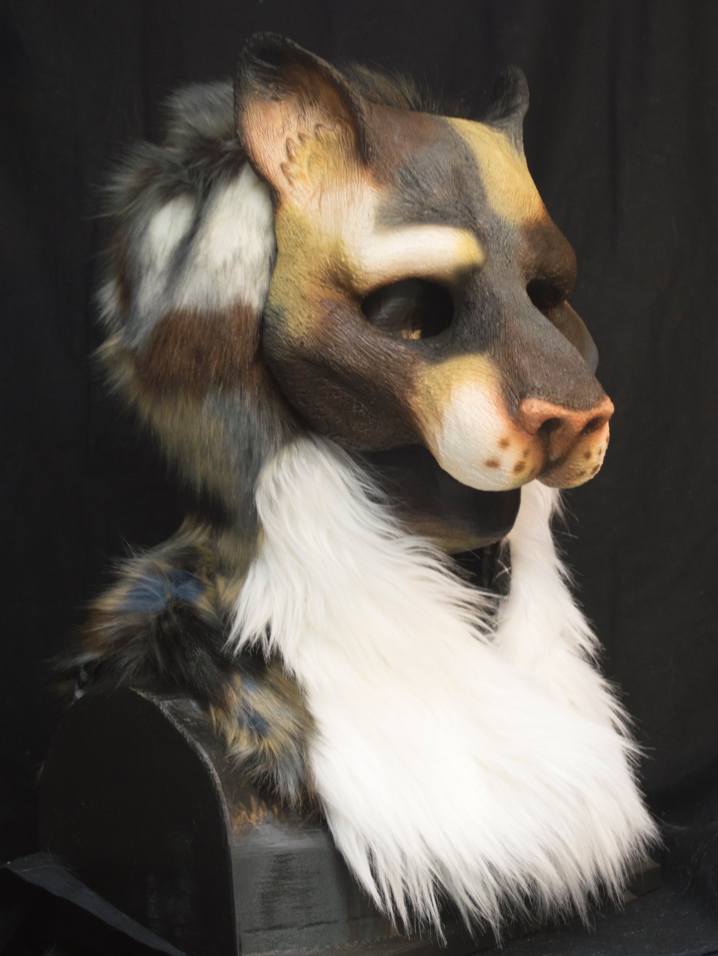Awaykin Calico cat: Made to order combat friendly LARP half mask