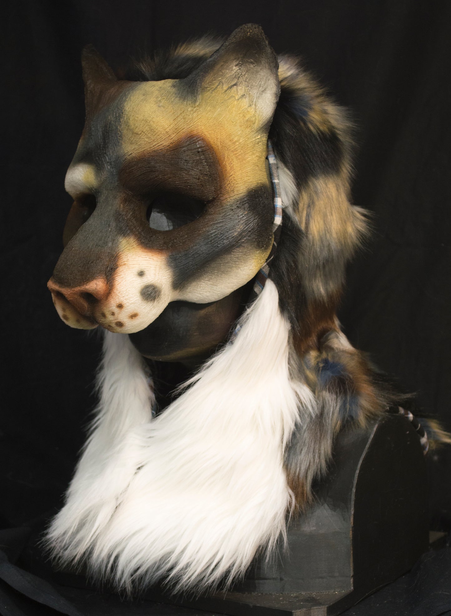 Awaykin Calico cat: Made to order combat friendly LARP half mask