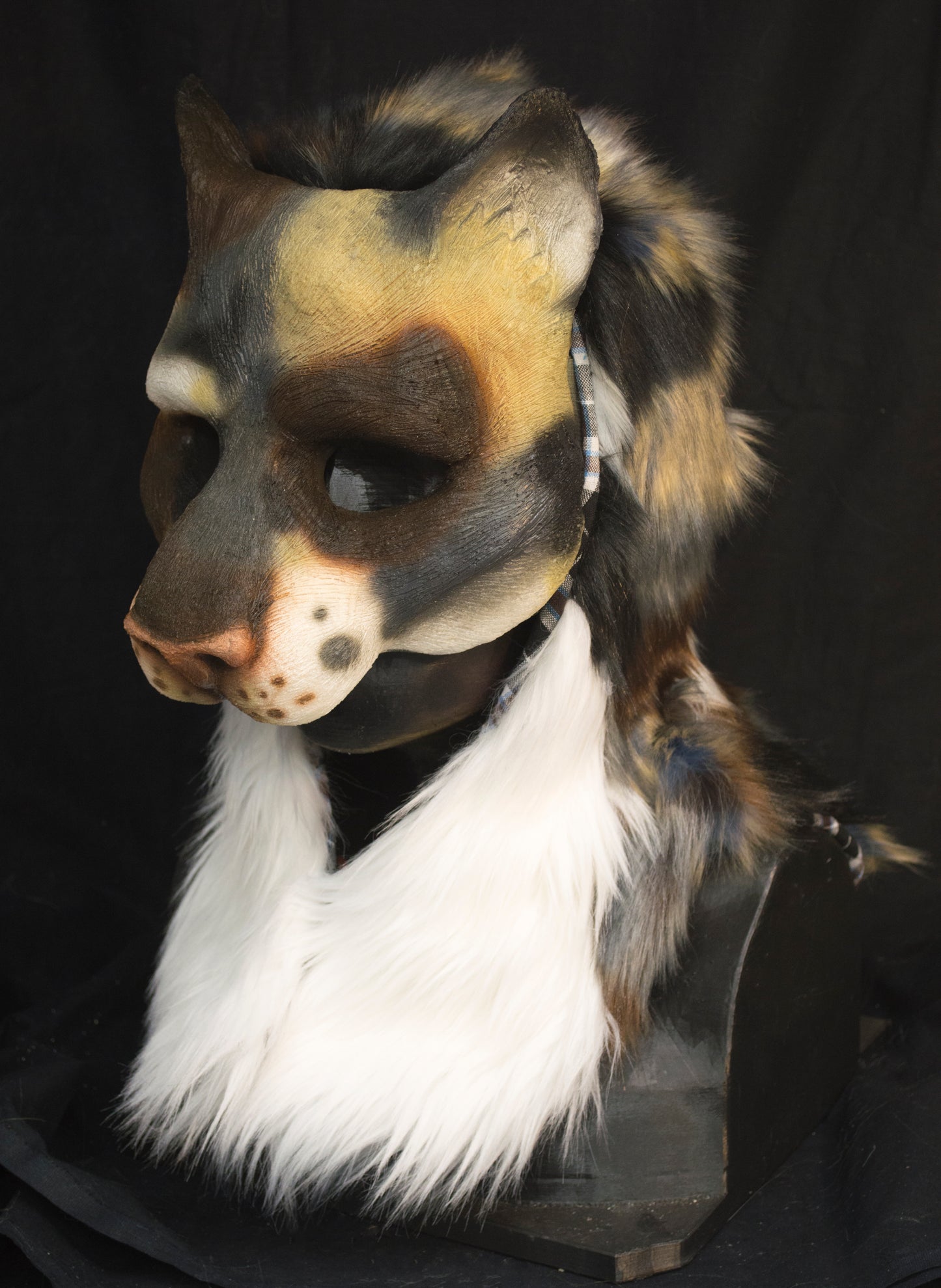 Awaykin Calico cat: Made to order combat friendly LARP half mask