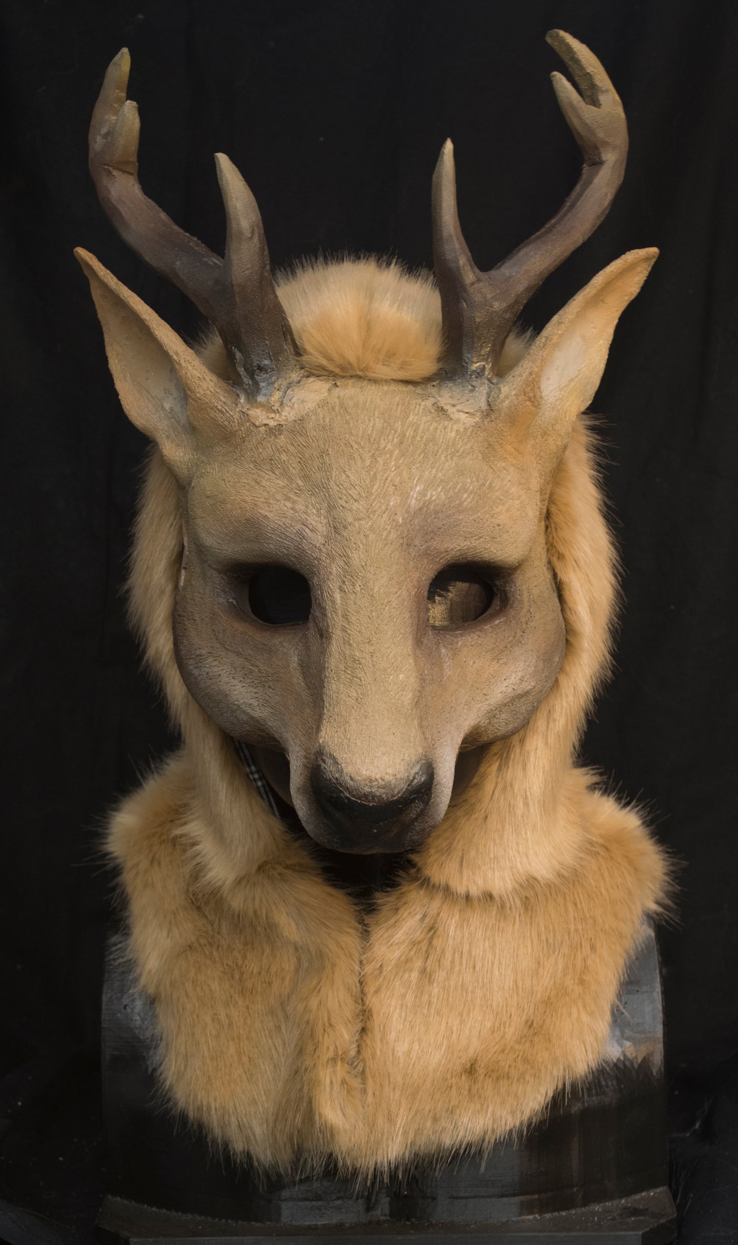 Awaykin Deer with small antlers: Made to order combat friendly LARP half mask