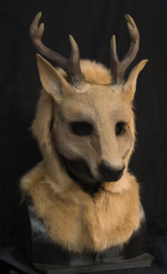 Awaykin Deer with small antlers: Made to order combat friendly LARP half mask