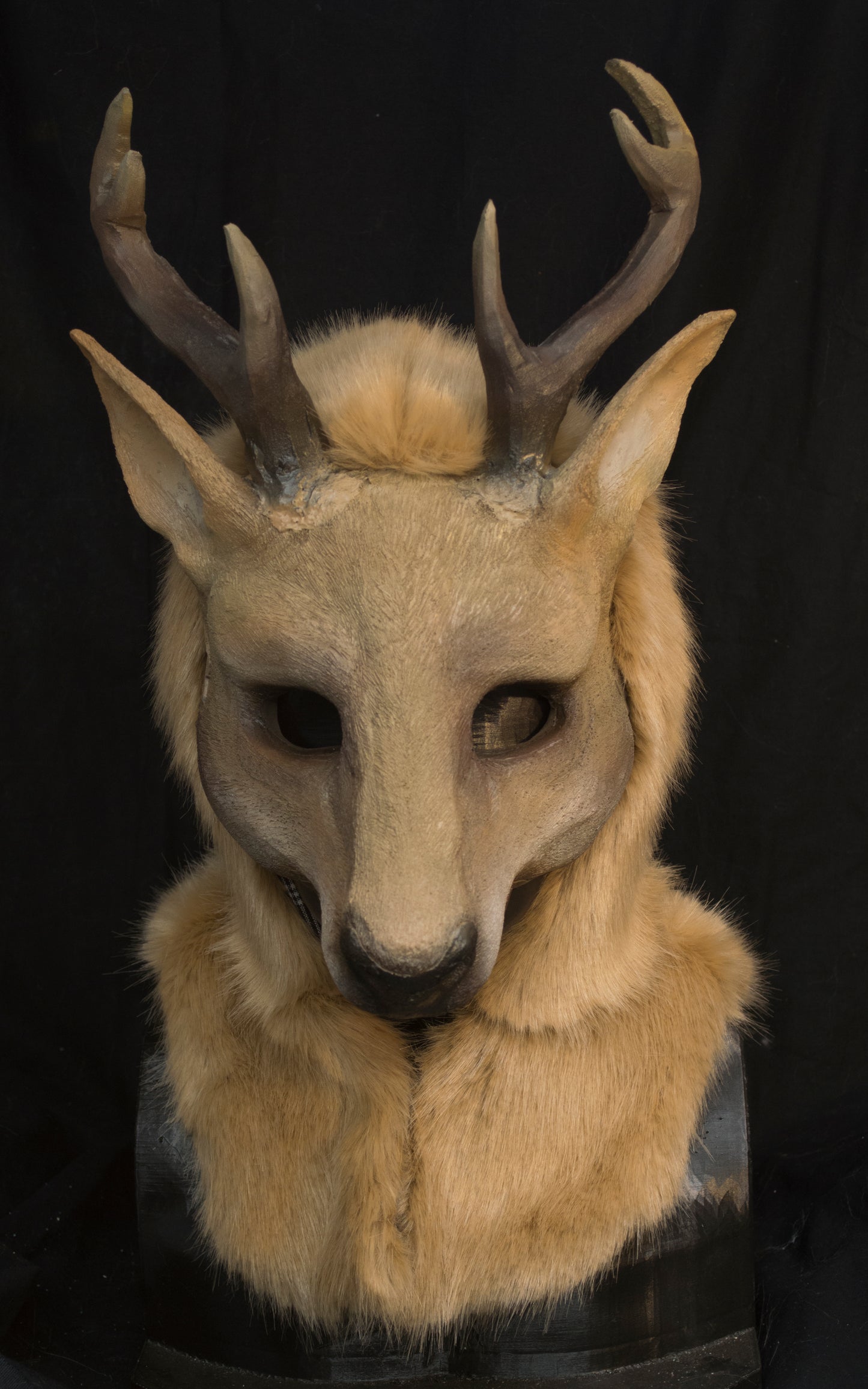 Awaykin Deer with small antlers: Made to order combat friendly LARP half mask