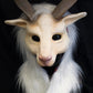 Awaykin Long horned Goat: Made to order combat friendly LARP half mask