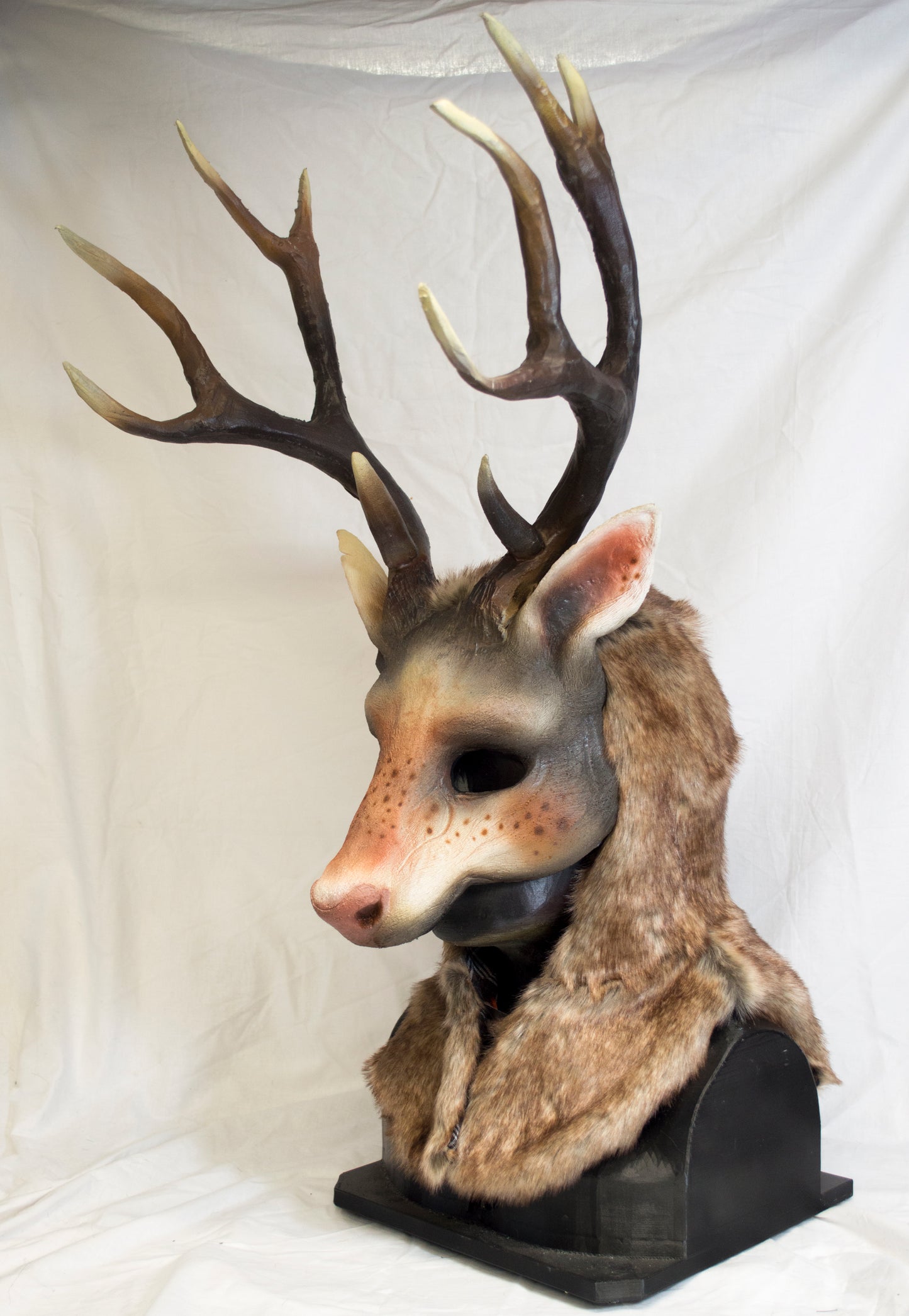 Awaykin Deer with large antlers : Made to order combat friendly LARP half mask