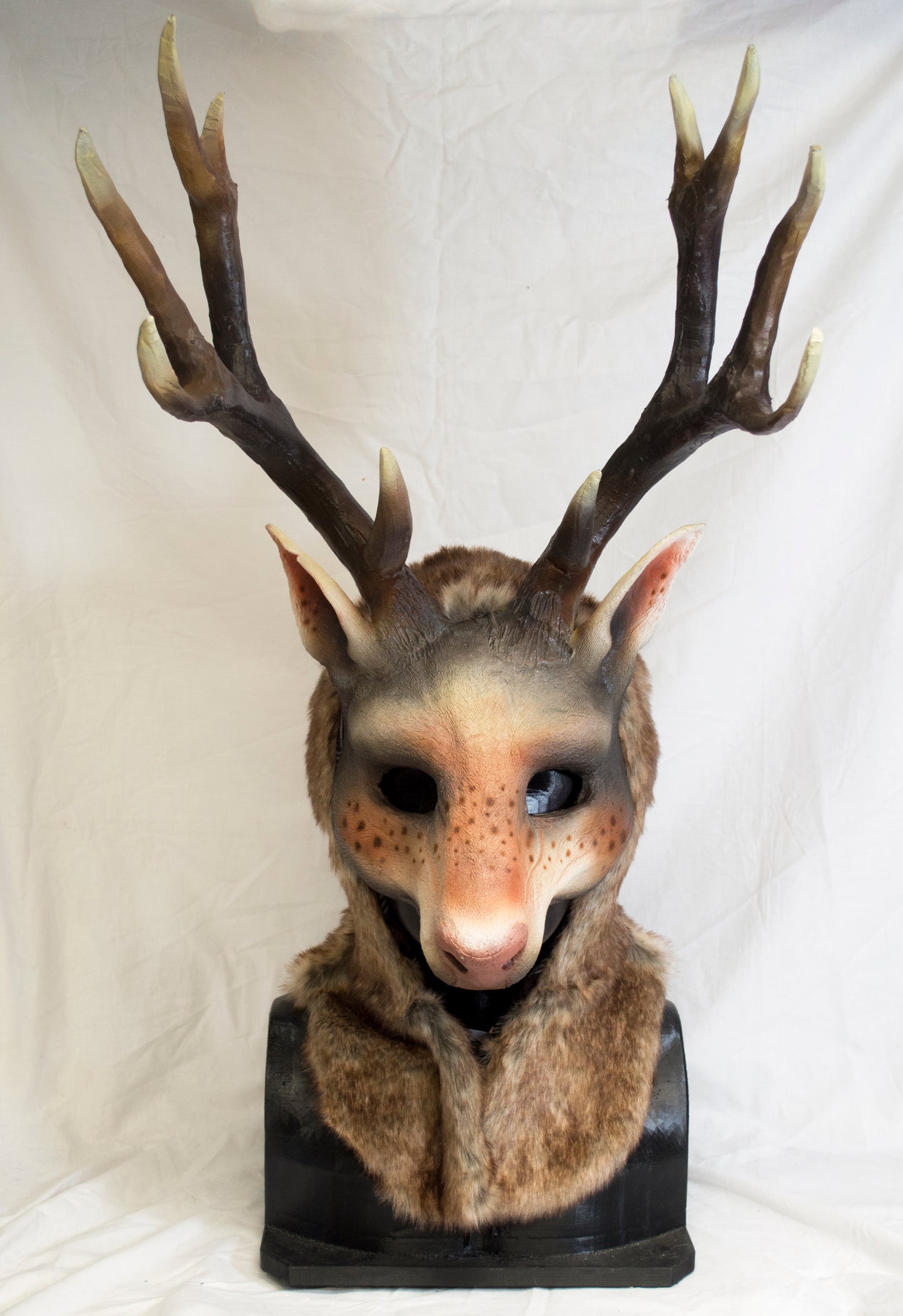 Awaykin Deer with large antlers : Made to order combat friendly LARP half mask