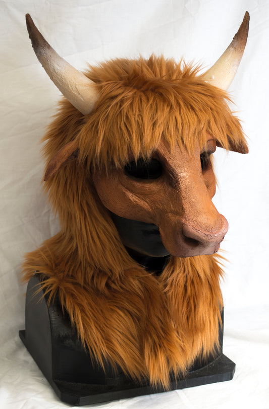 Awaykin Highland cattle Made to order combat friendly LARP half mask