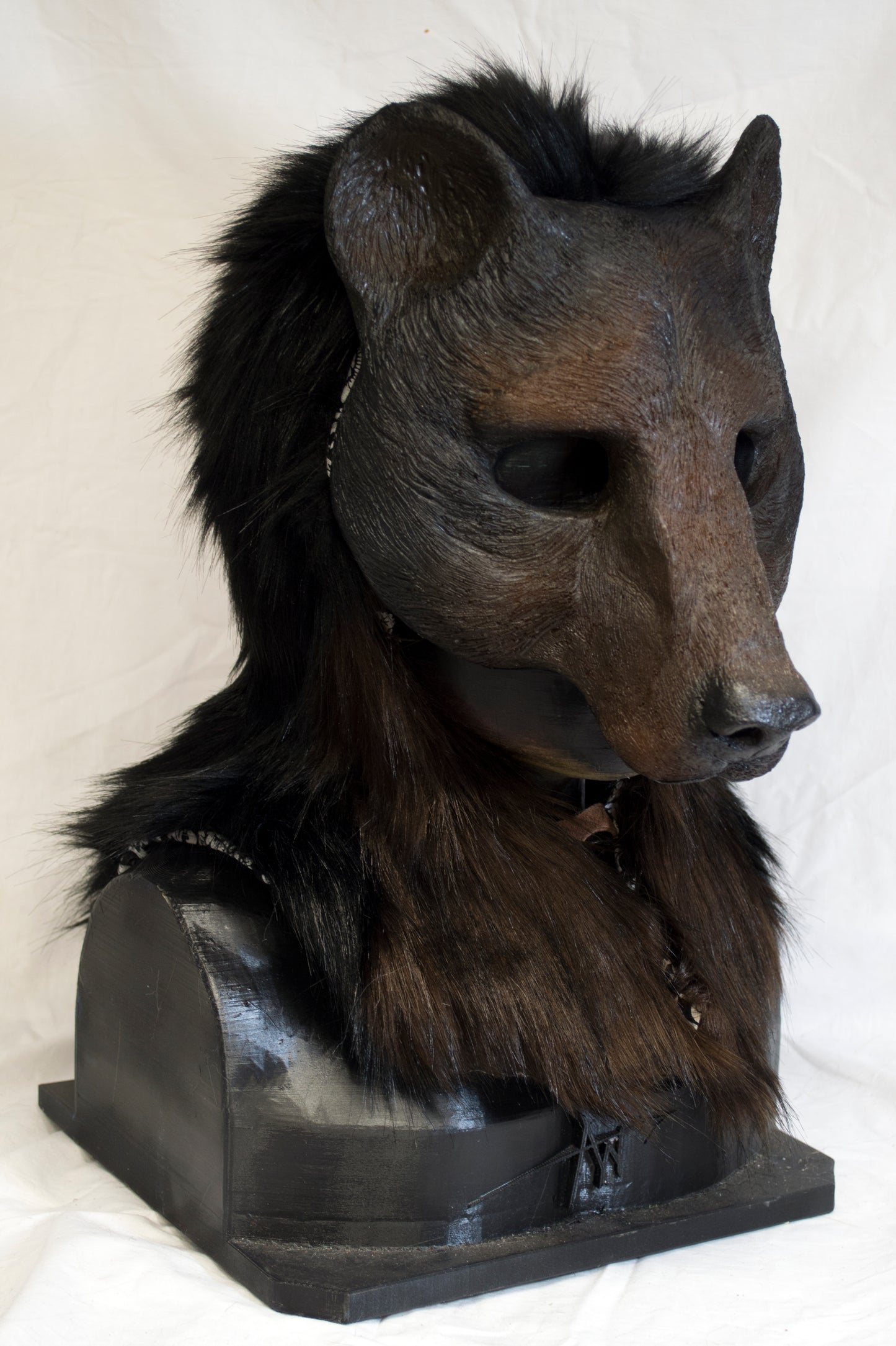 Awaykin Black bear Made to order combat friendly LARP half mask