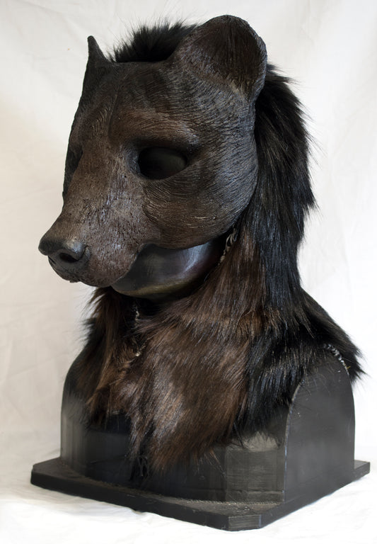 Awaykin Black bear Made to order combat friendly LARP half mask