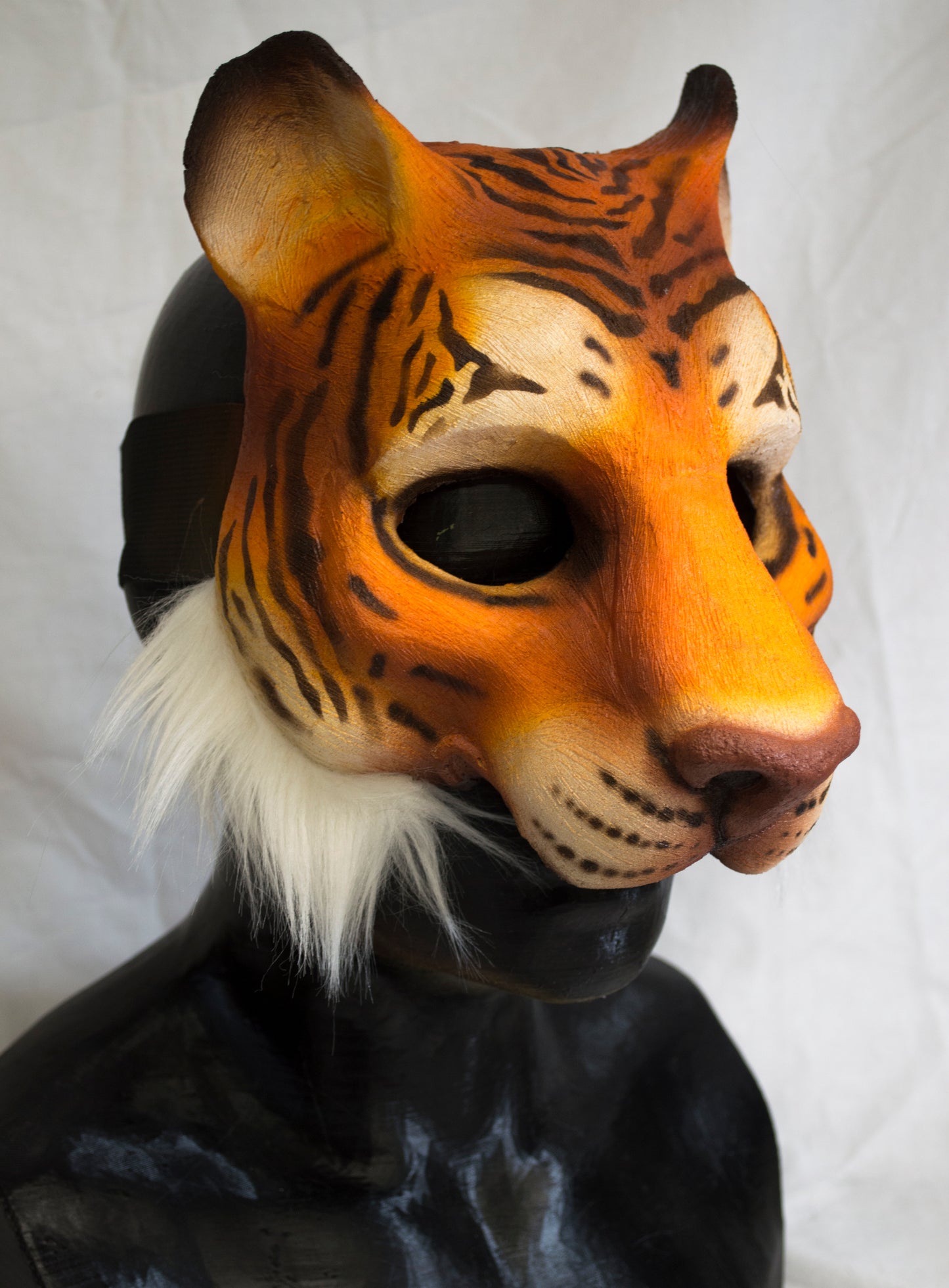 Awaykin Tiger: Made to order combat friendly LARP painted half mask