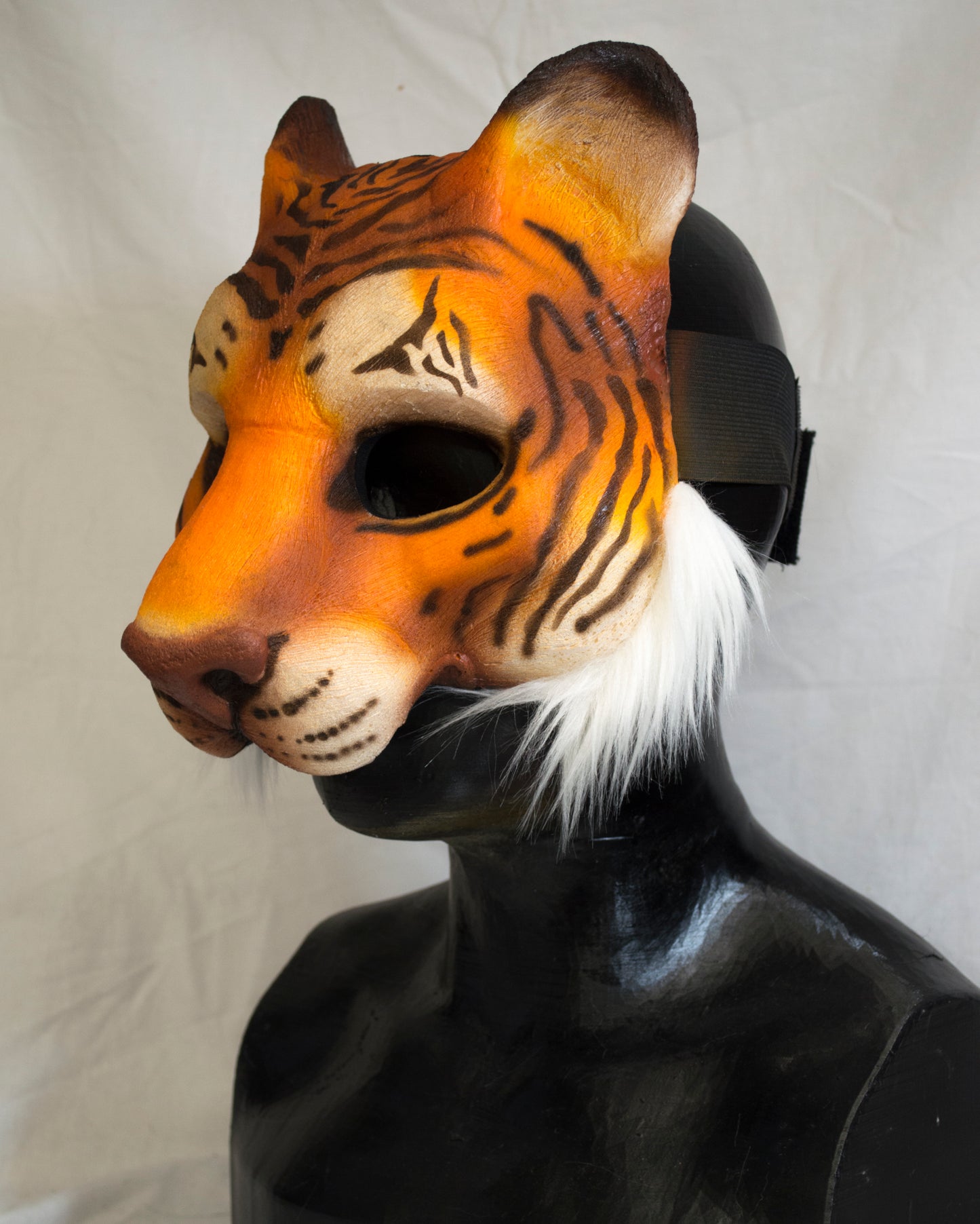 Awaykin Tiger: Made to order combat friendly LARP painted half mask