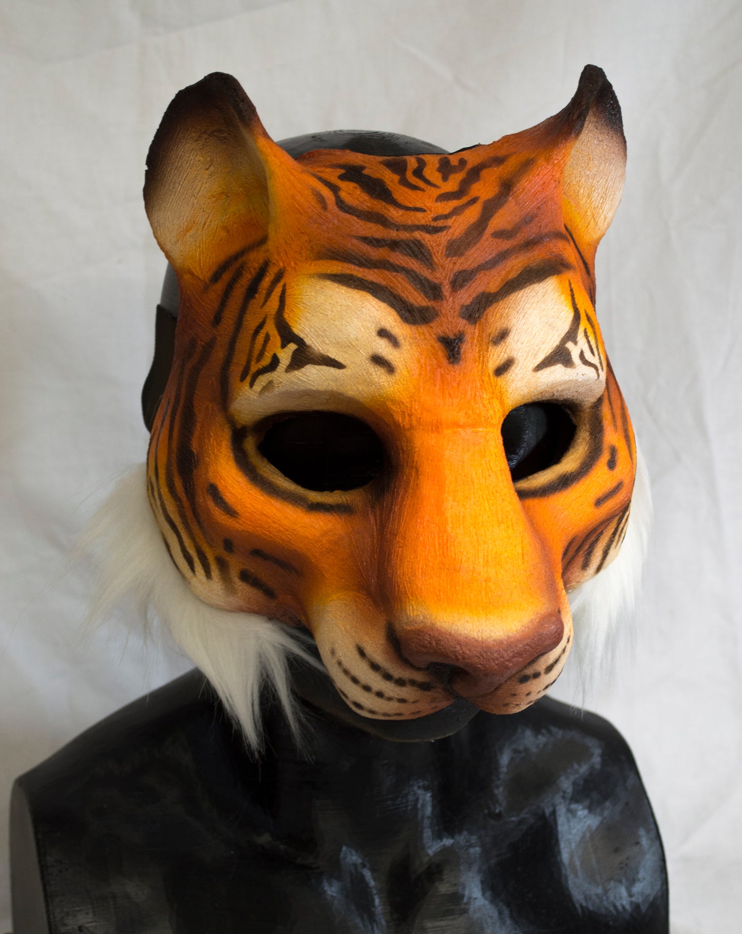 Awaykin Tiger: Made to order combat friendly LARP painted half mask