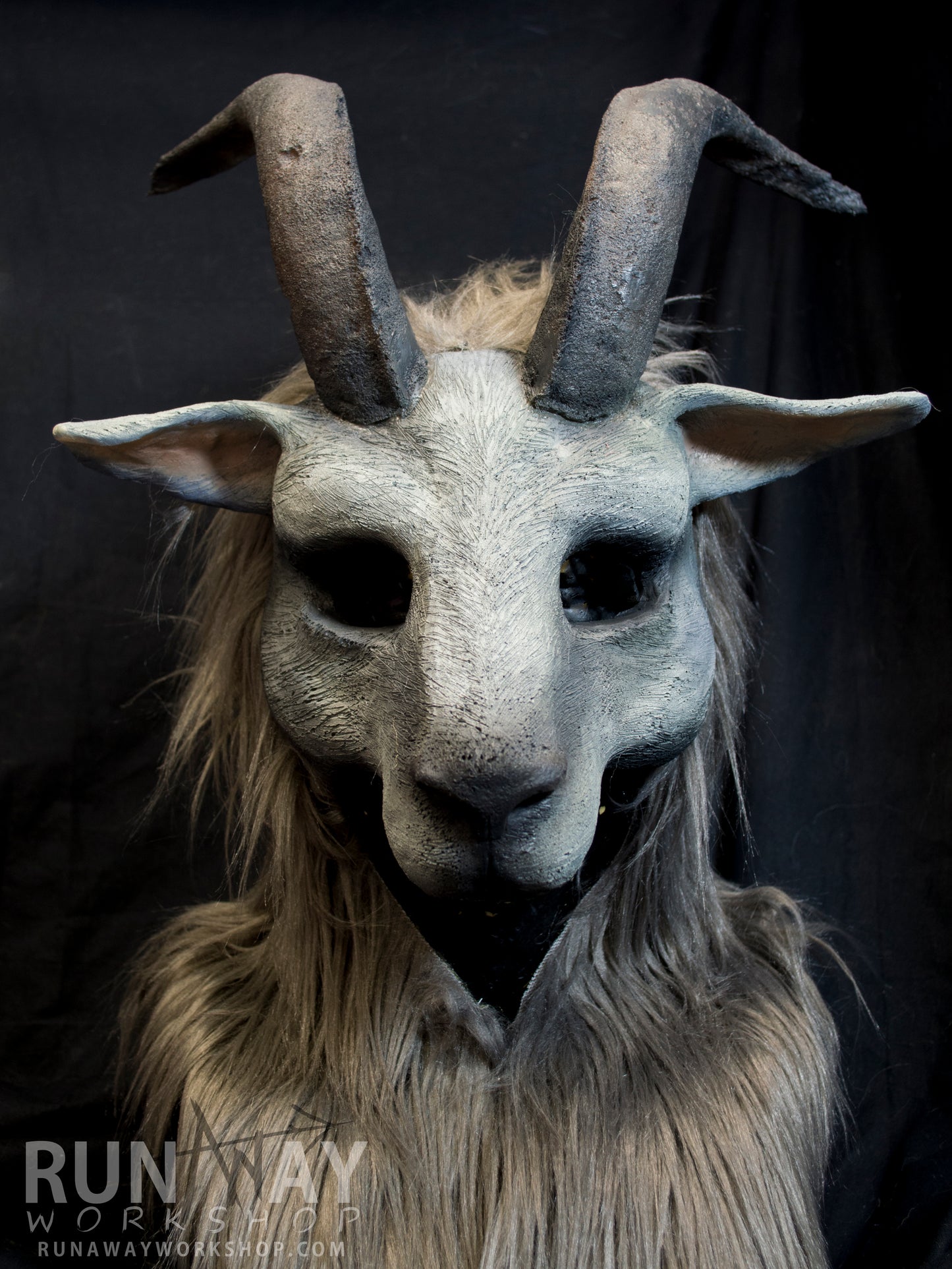 Custom painted hooded Awaykin mask with horns