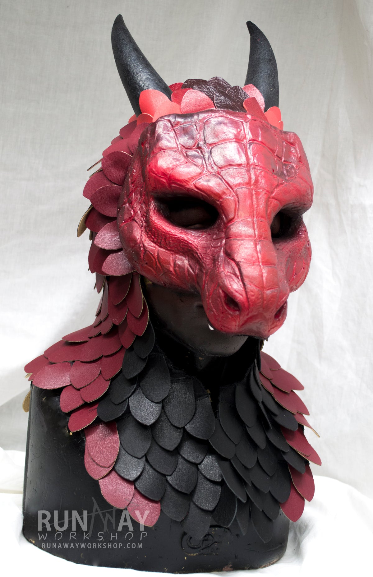 Lil Rass Mask Custom painted LARP Scaled hooded mask β Runaway Workshop