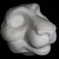 Feline soft foam head base for costumes, mascots and fursuits.