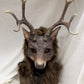 Awaykin Deer with large antlers : Made to order combat friendly LARP half mask