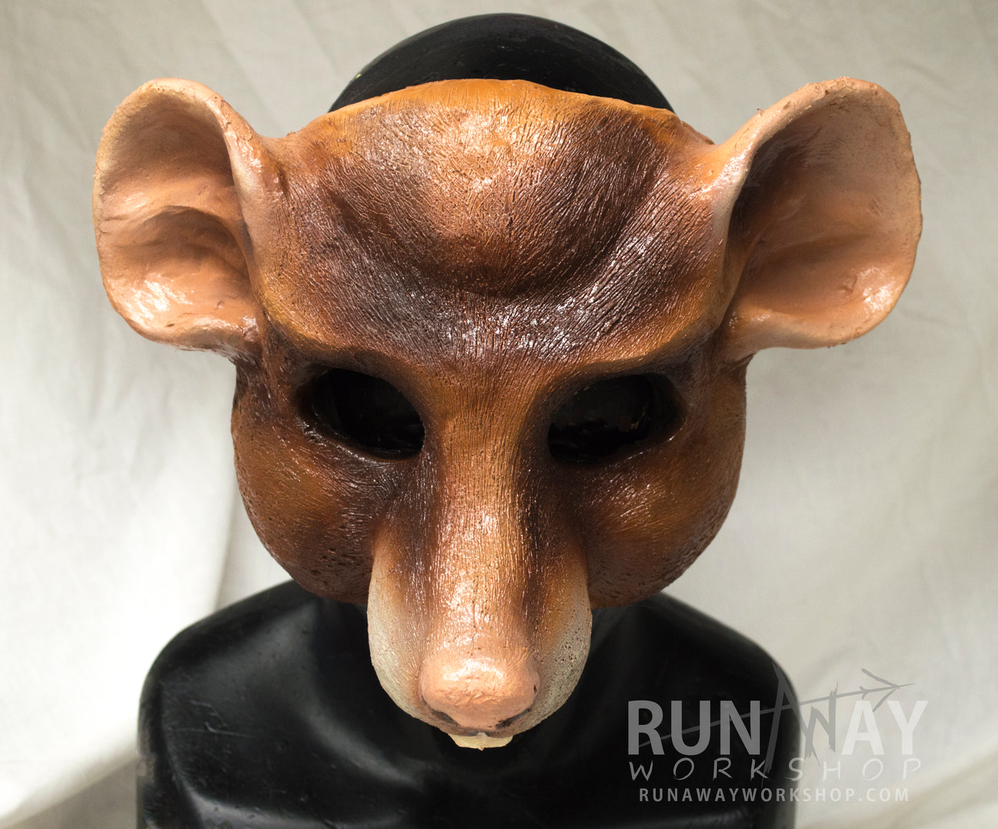 Brown and white scaven, rat folk durable mask for LARP, performance and costuming