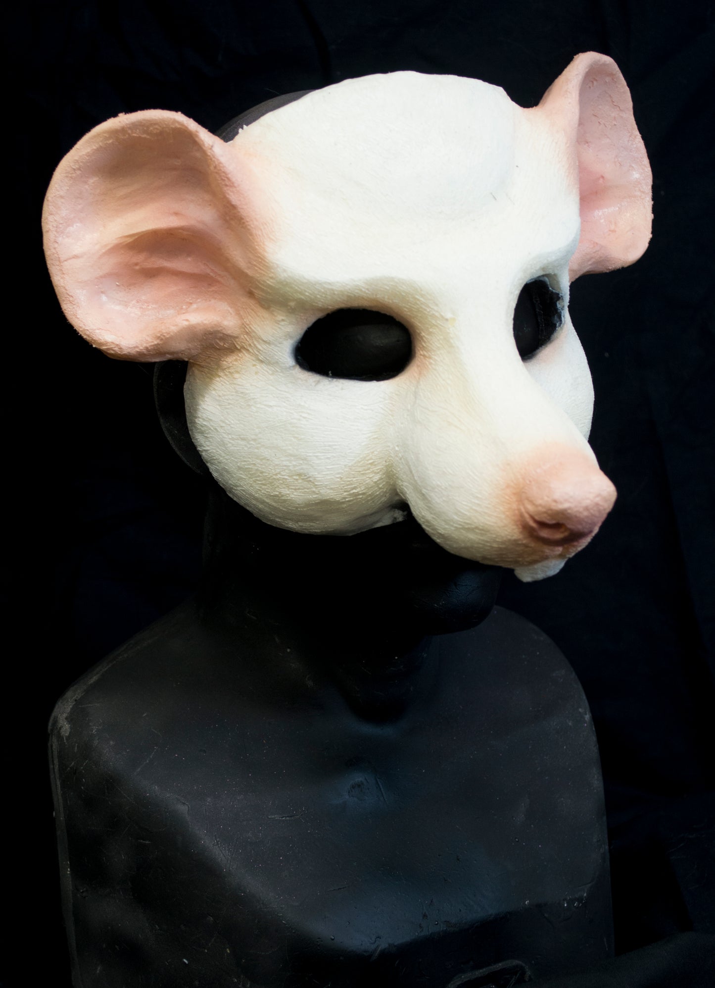 White scaven, rat folk durable mask for LARP, performance and costuming