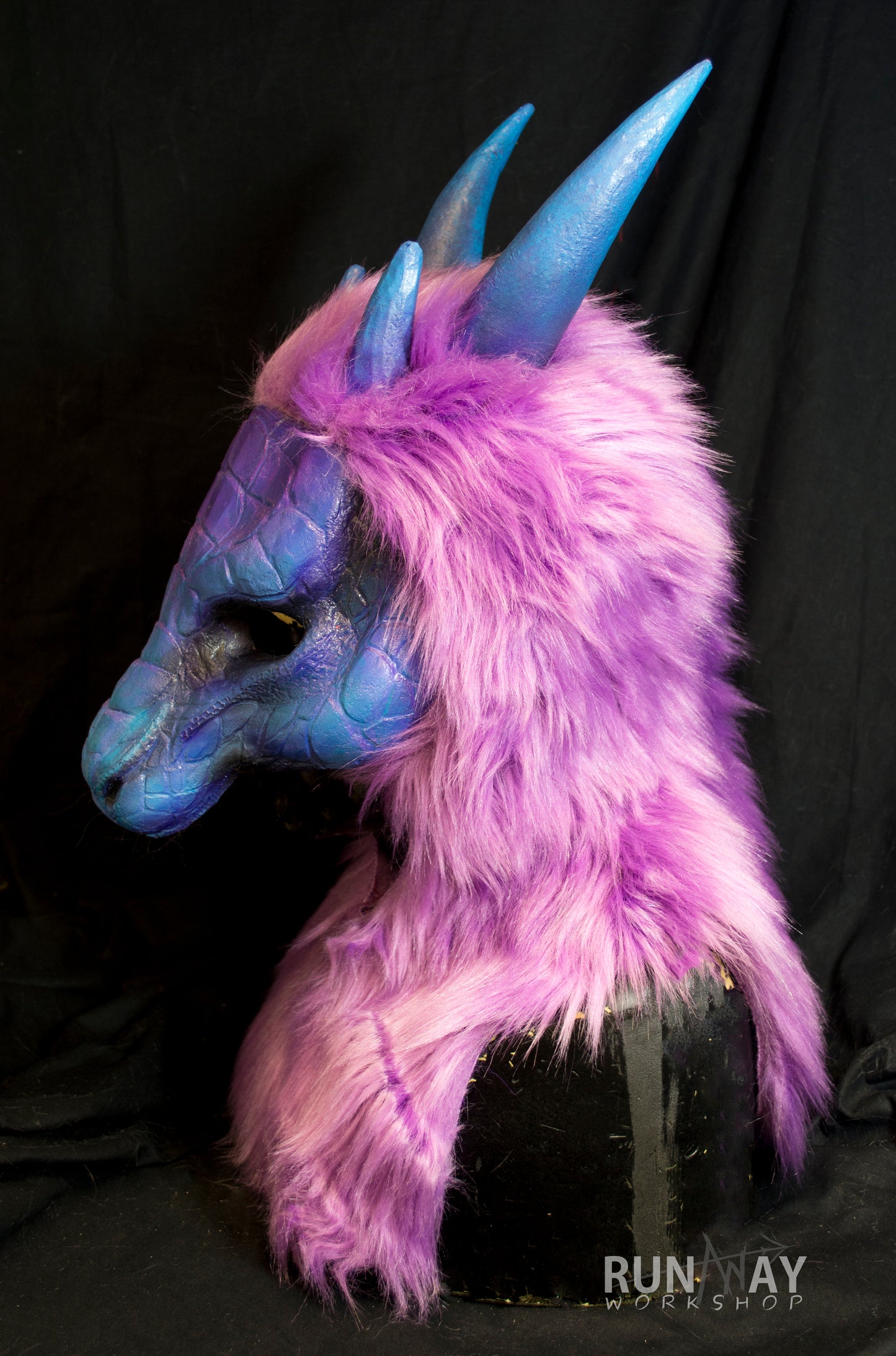 Custom painted hooded Awaykin mask with horns