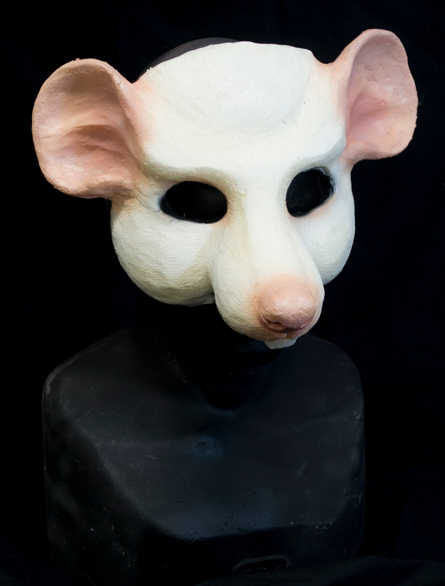 White scaven, rat folk durable mask for LARP, performance and costuming