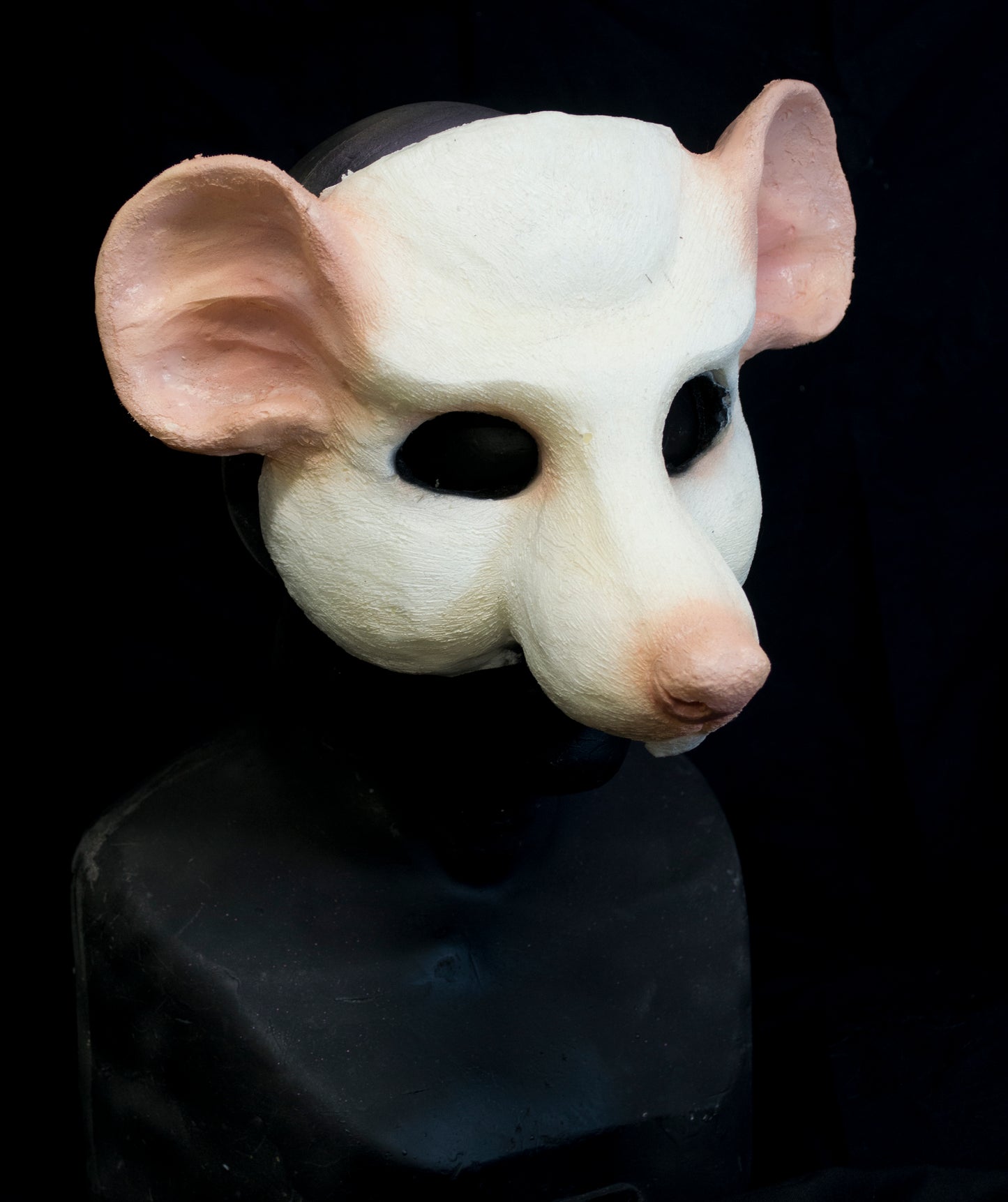 White scaven, rat folk durable mask for LARP, performance and costuming