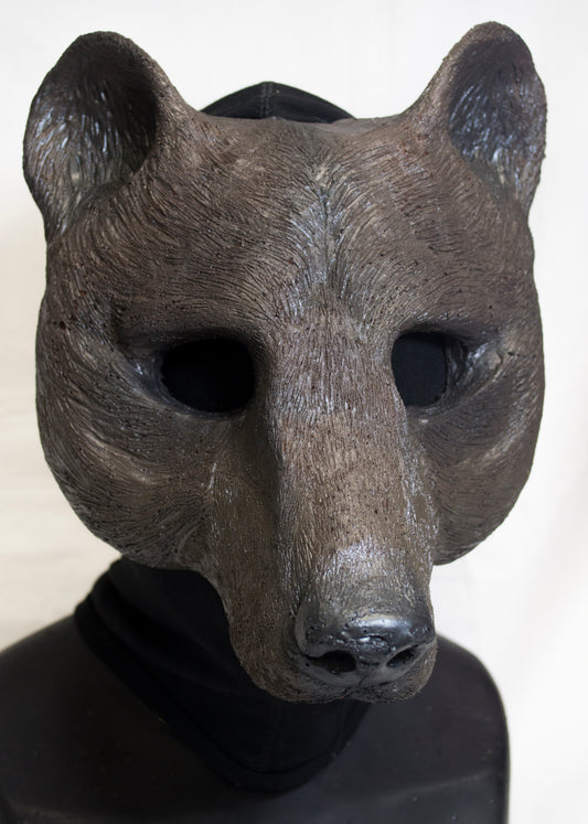 Brown bear durable mask for LARP, performance and costuming