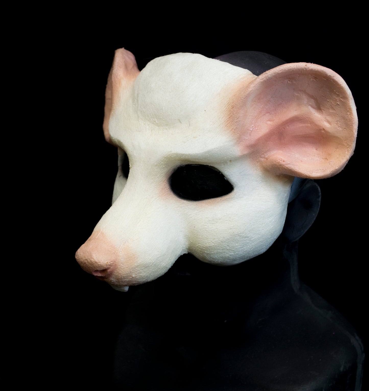 White scaven, rat folk durable mask for LARP, performance and costuming