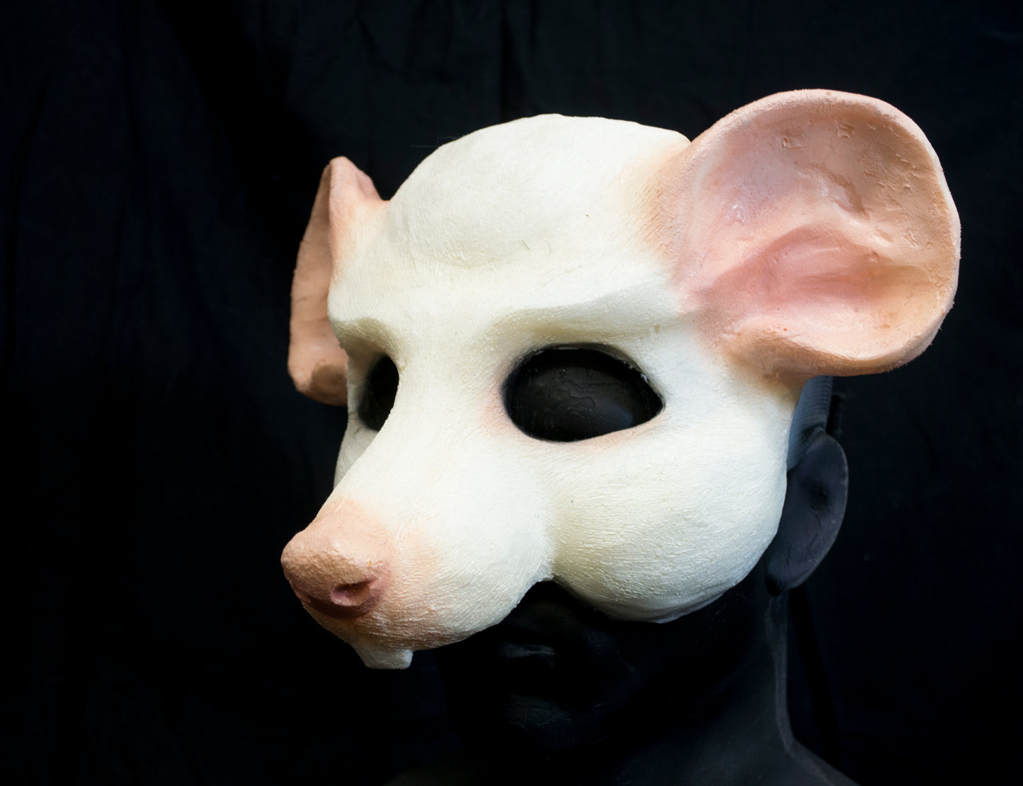 White scaven, rat folk durable mask for LARP, performance and costuming