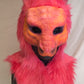 Pink / Melon Dragon, durable hooded mask for LARP, performance and costuming
