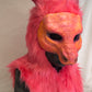 Pink / Melon Dragon, durable hooded mask for LARP, performance and costuming