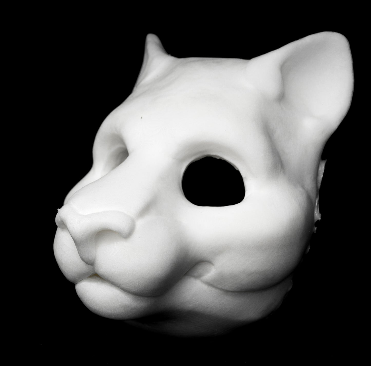 Slimline Feline soft foam head base for LARP costumes, mascots and fursuits.