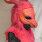 Pink / Melon Dragon, durable hooded mask for LARP, performance and costuming