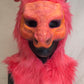 Pink / Melon Dragon, durable hooded mask for LARP, performance and costuming