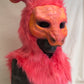 Pink / Melon Dragon, durable hooded mask for LARP, performance and costuming