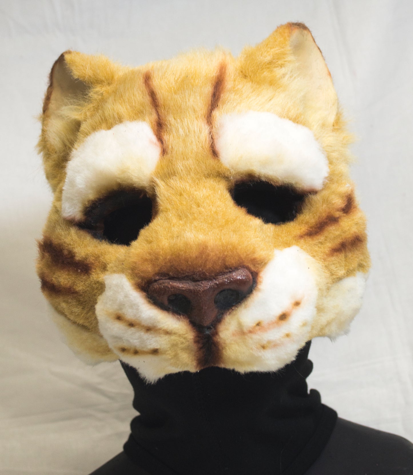 Blonde furred khajiit, feline durable mask for LARP, performance and costuming