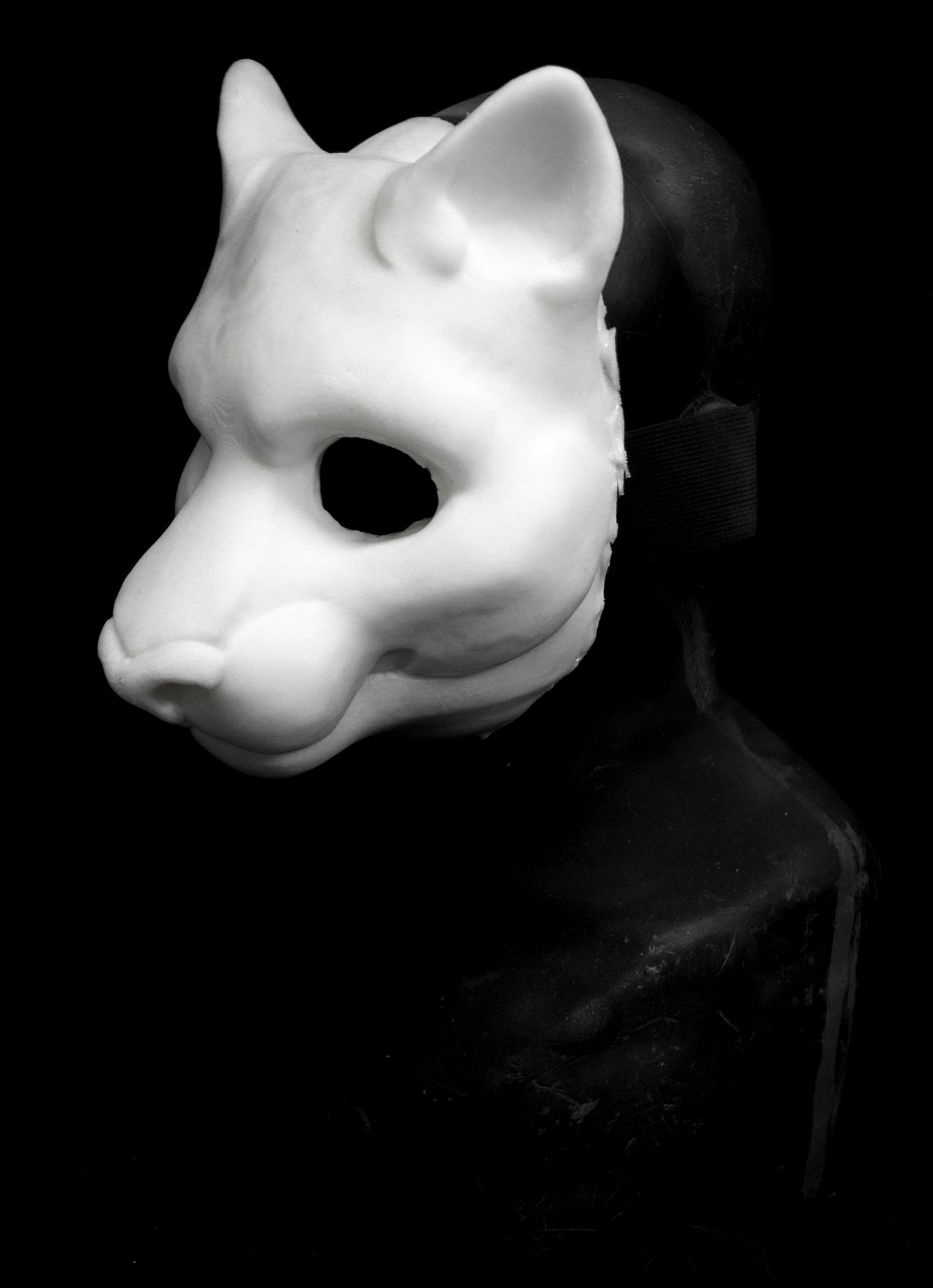 Slimline Feline soft foam head base for LARP costumes, mascots and fursuits.