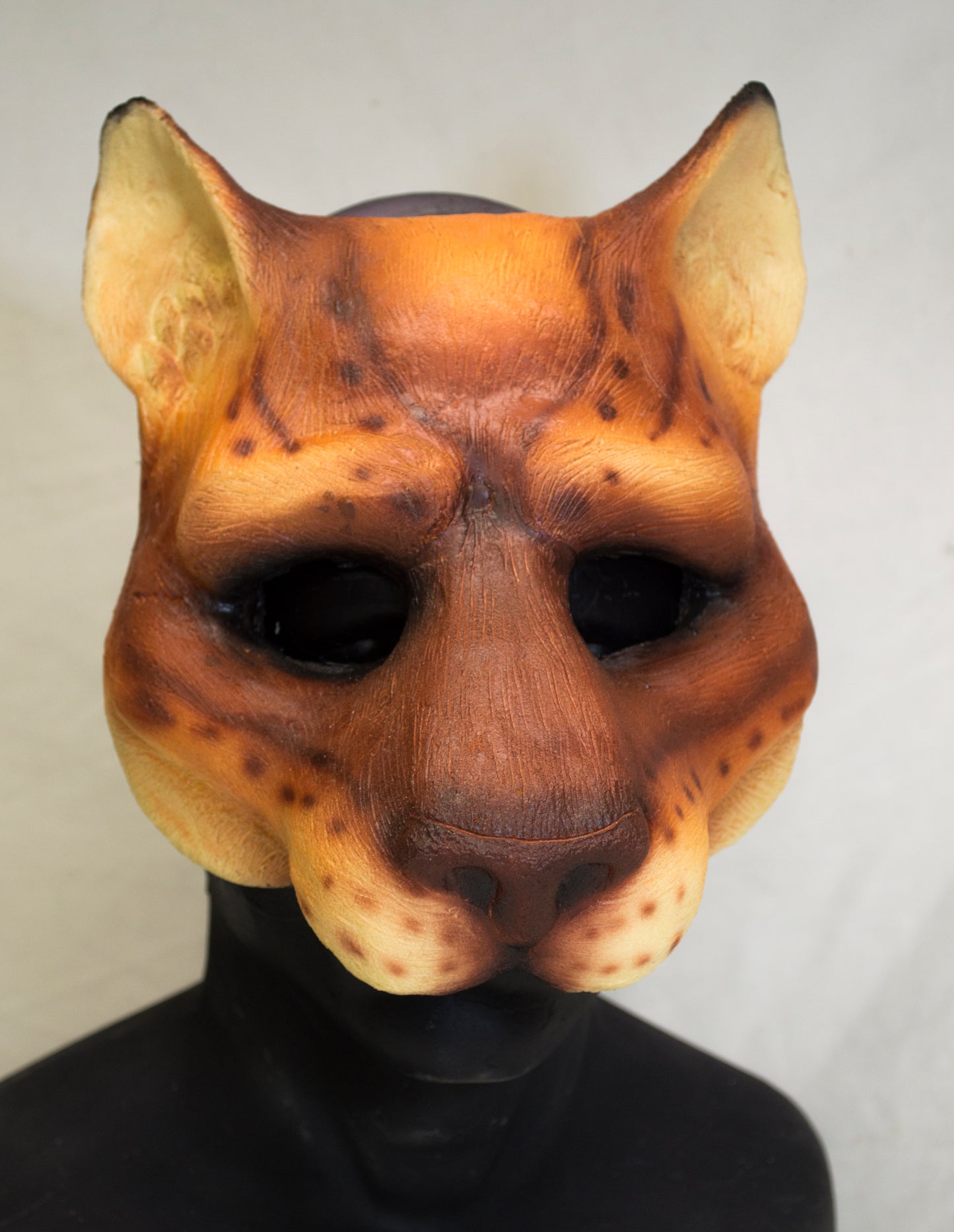 Red khajiit feline durable mask for LARP, performance and costuming