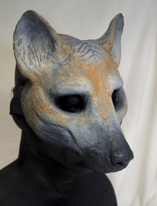 Silver Wild dog durable mask for LARP, performance and costuming