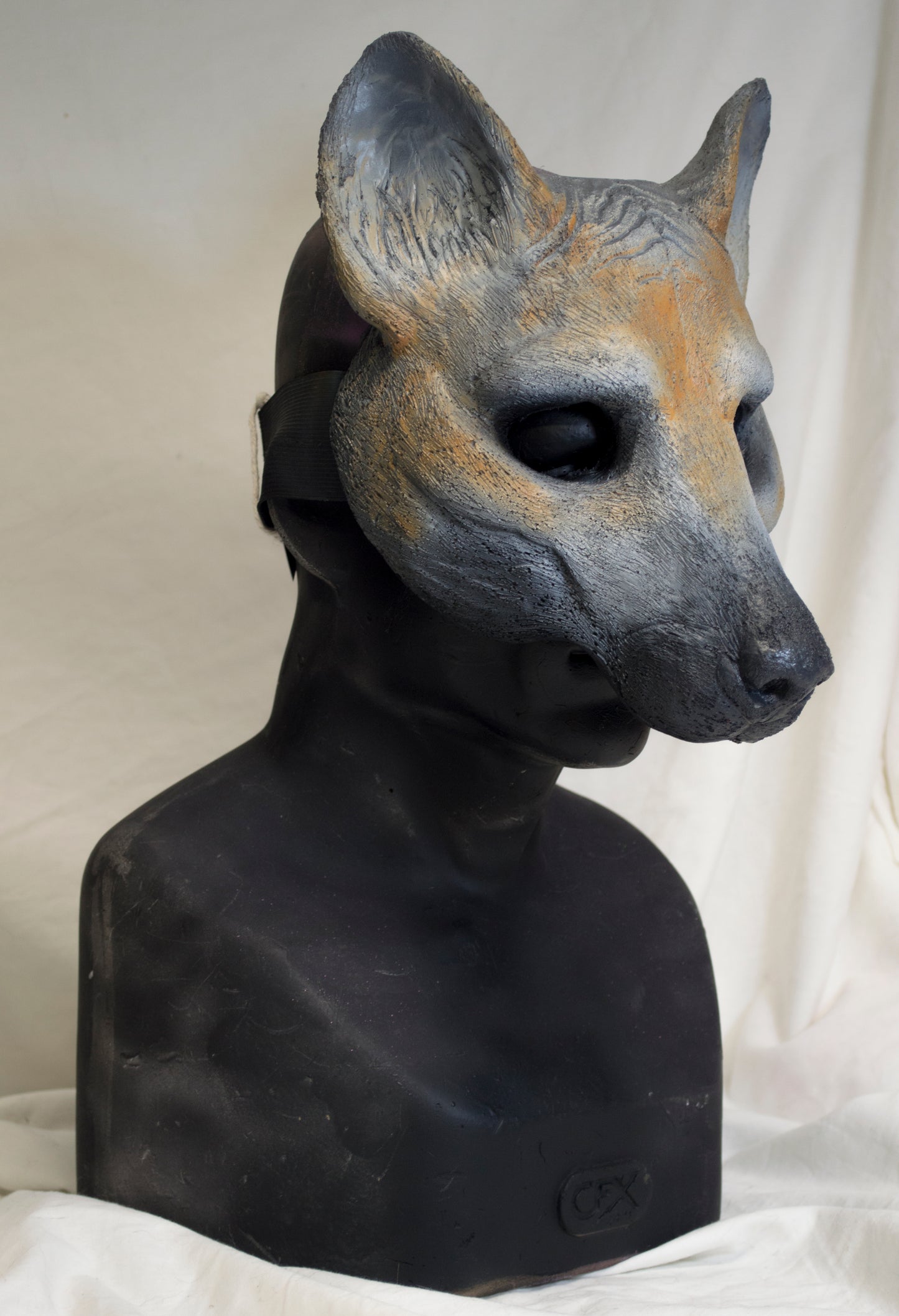 Silver Wild dog durable mask for LARP, performance and costuming