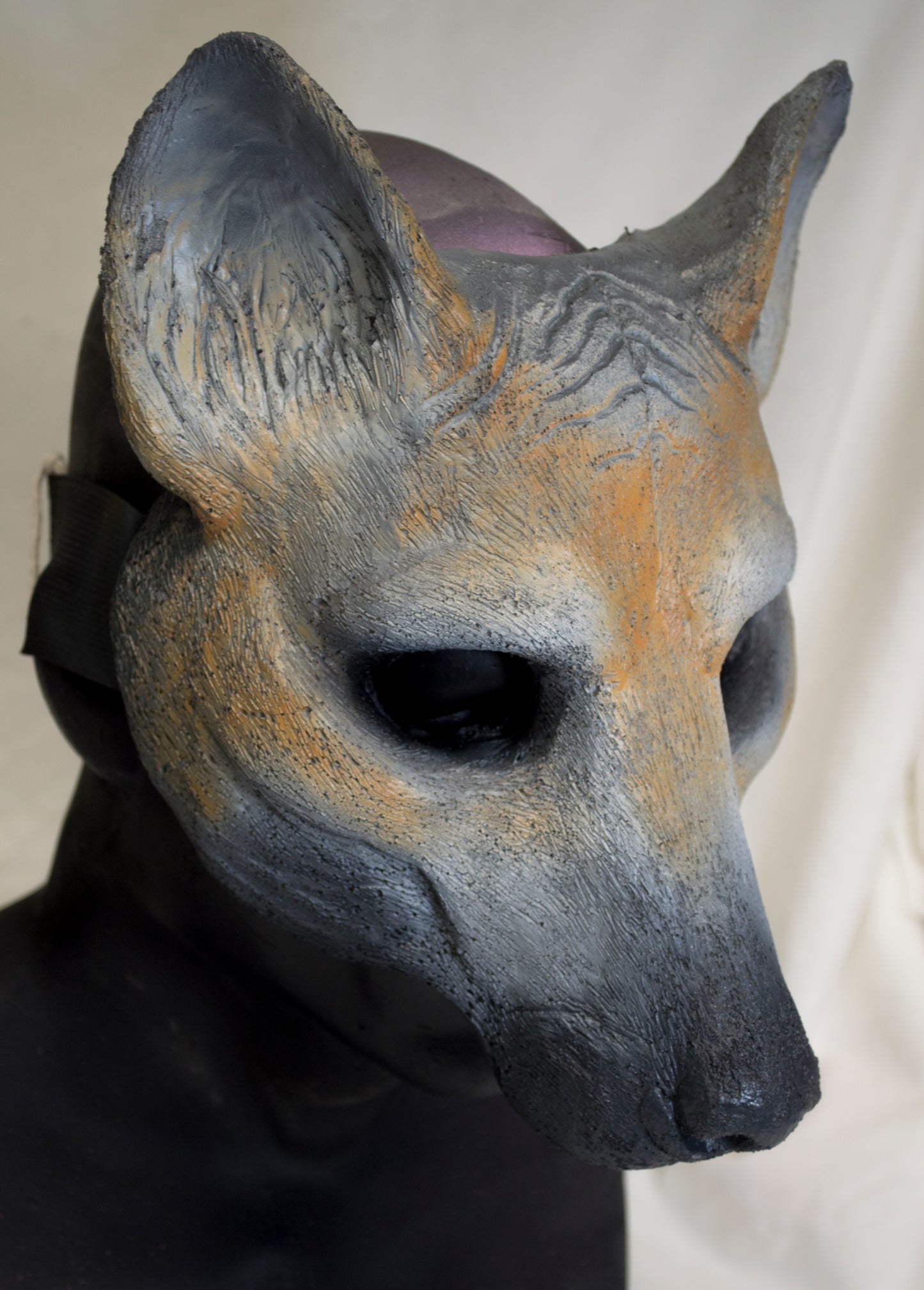 Silver Wild dog durable mask for LARP, performance and costuming