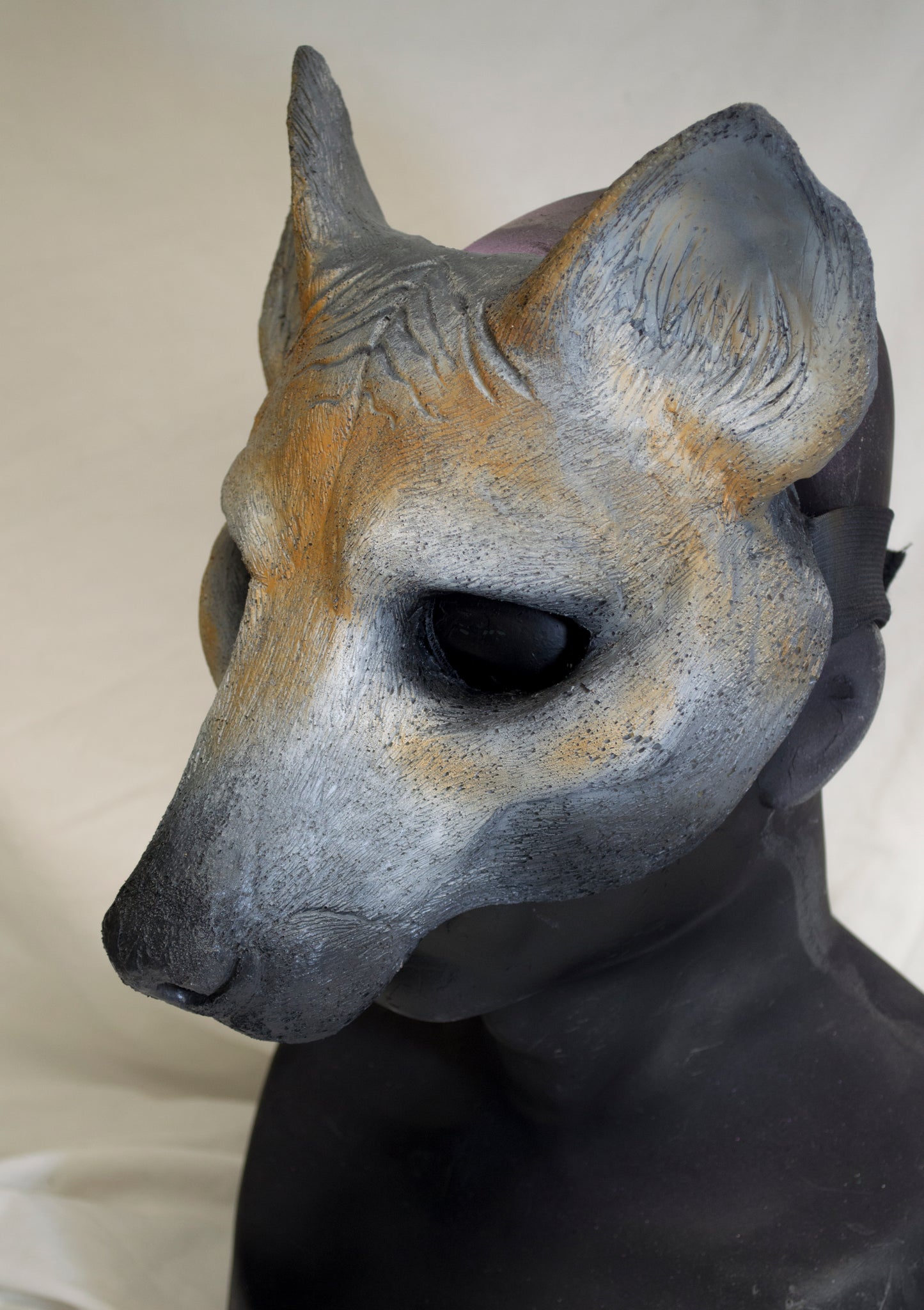 Silver Wild dog durable mask for LARP, performance and costuming