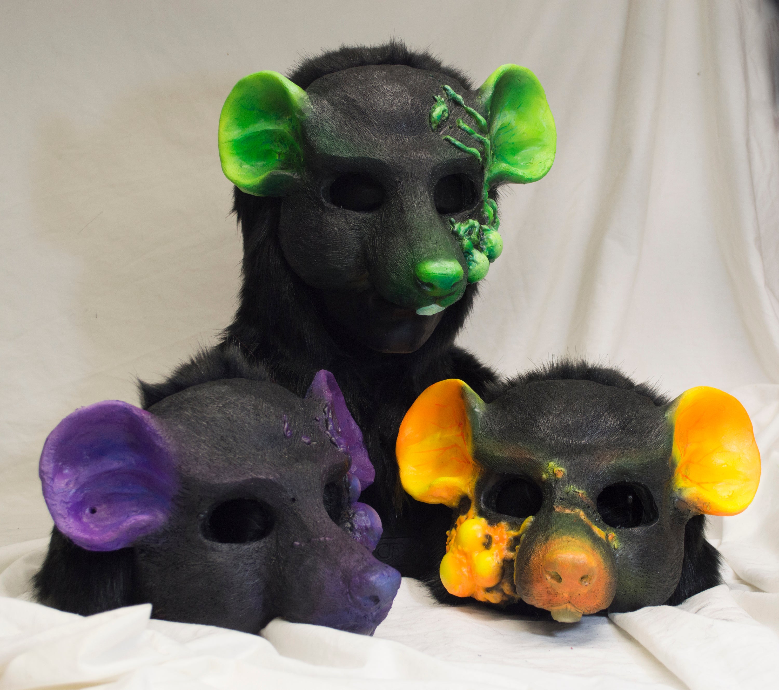 Mq Green grey offers and black plauge mask fursuit