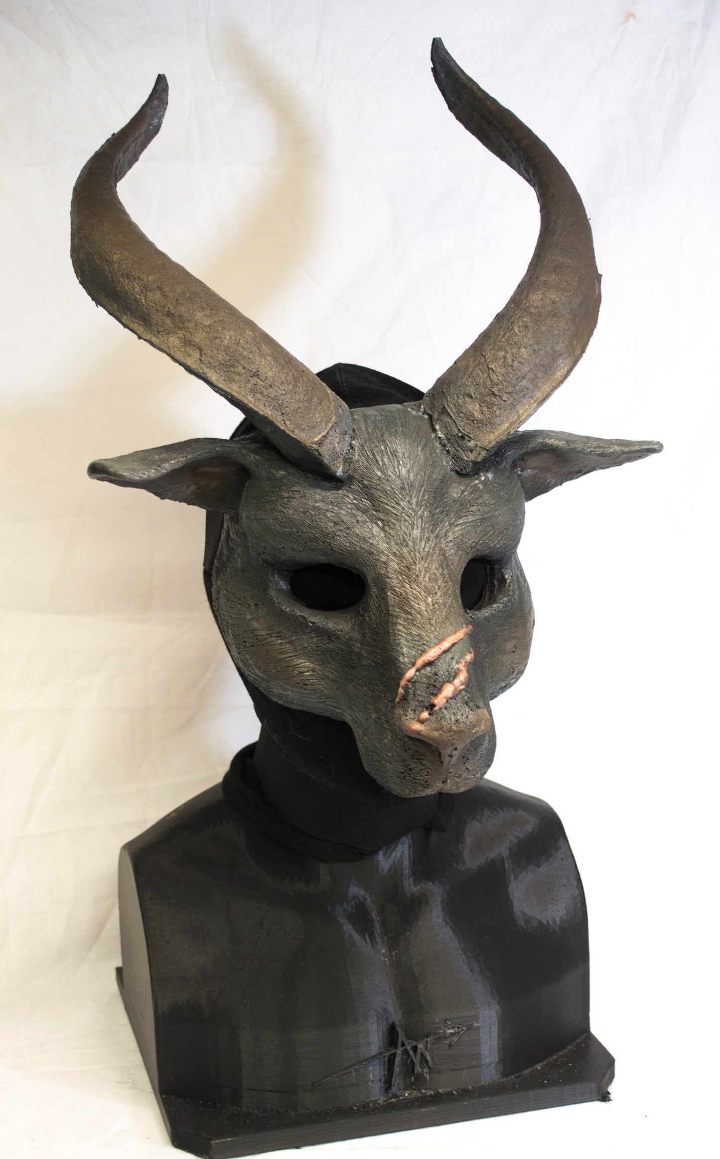 Awaykin Long horned Goat: Made to order combat friendly LARP half mask