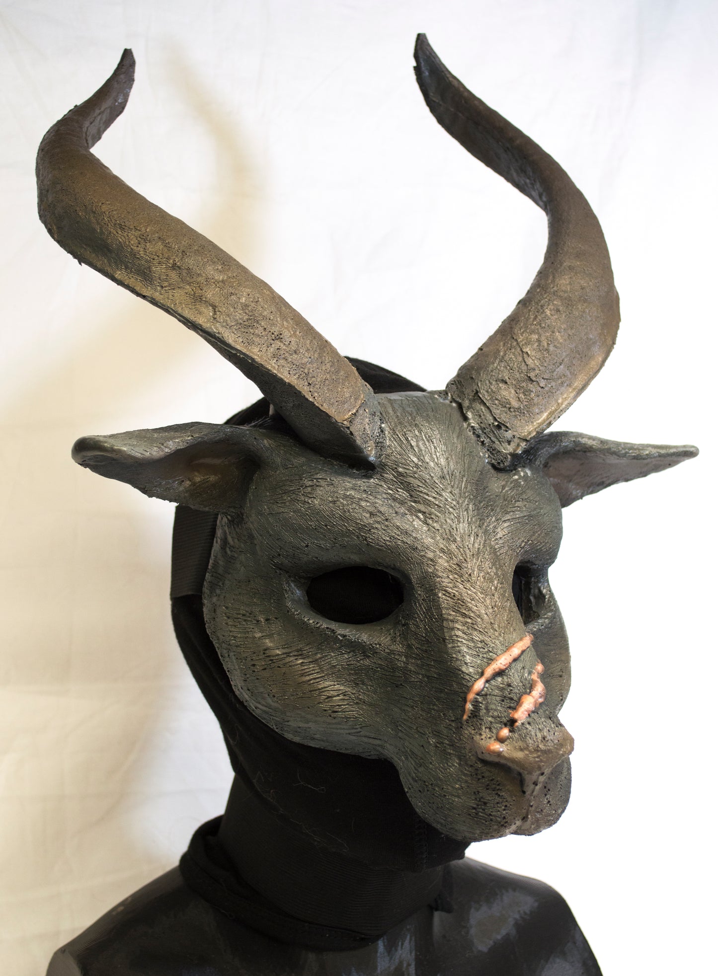 Custom painted hooded Awaykin mask with horns